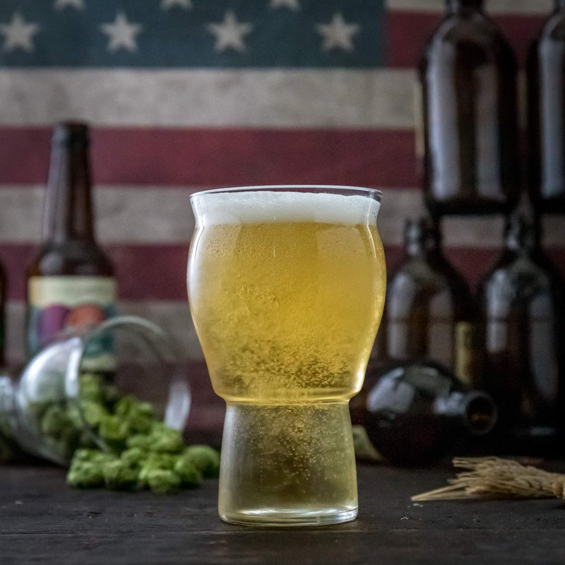 Brewing America كأس البيرة النووي من مافن توب® لأفضل طعم للبيرة الحرفية والسيدر - شكل توليب ونووية لتعزيز الطعم والرائحة لأفضل أنواع الآي بي إيه (مجموعة 4 من مافن توب الشفافة) - Image 3